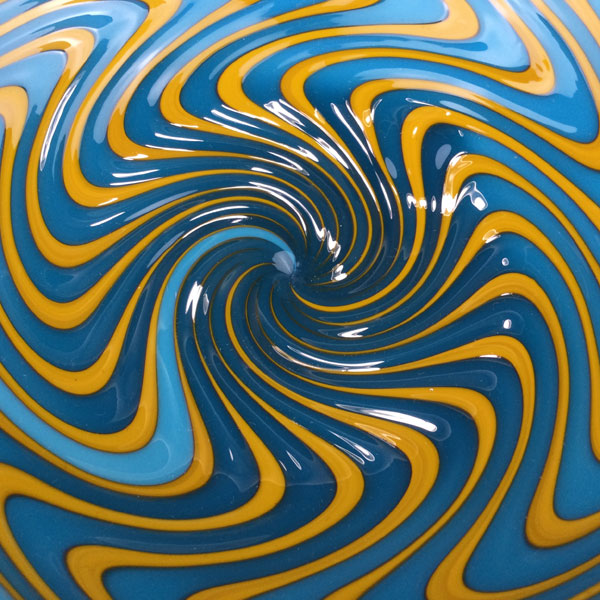 Turquoise & Orange Cane Bowl - Image 3